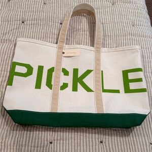 Anthro NWT Green and White Pickleball Tote